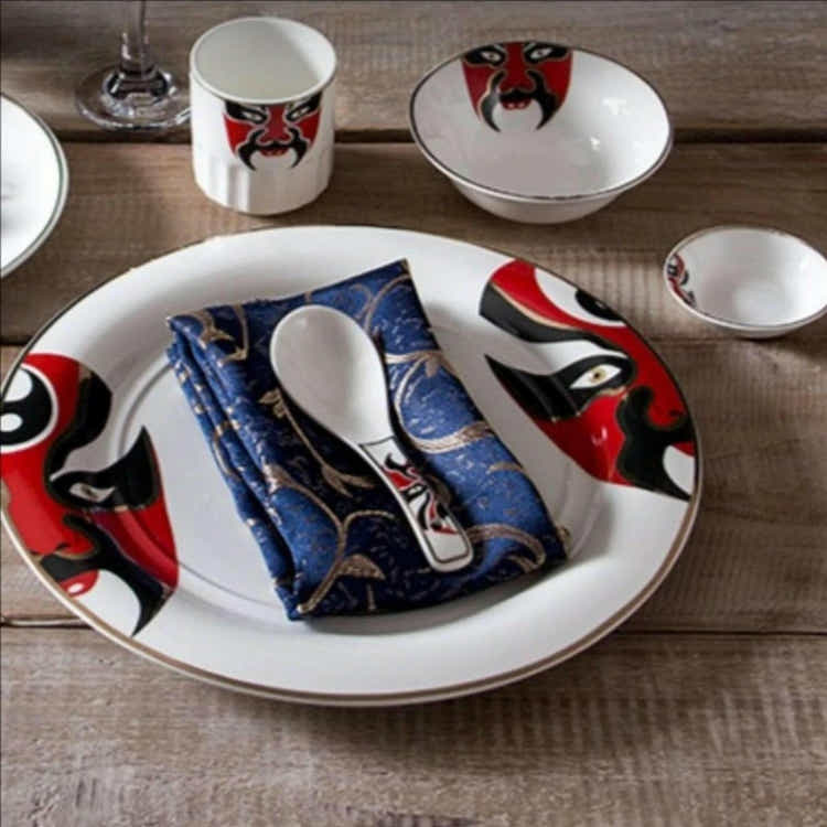 Elegant and Artistic Peking Opera Facial Makeup Ceramic Tableware - Yomkey