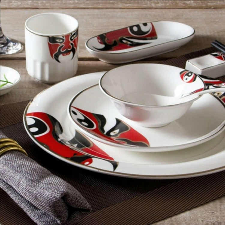 Elegant and Artistic Peking Opera Facial Makeup Ceramic Tableware - Yomkey