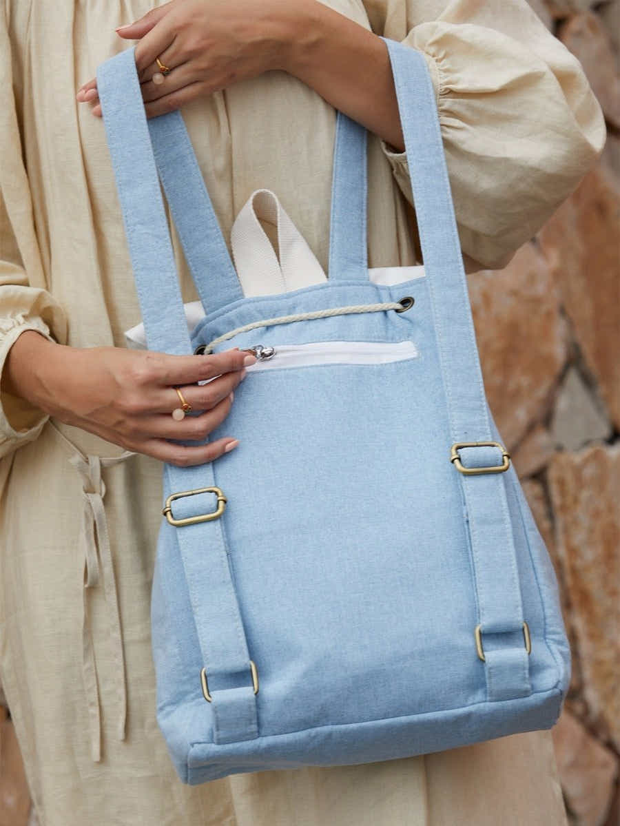 Exquisite Plum Blossom Embroidered, Lightweight Eco - Linen Backpack - Yomkey