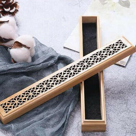Hand - Carved Bamboo Incense Box | Cultural Pattern Burner | Zen Meditation Decor - Yomkey