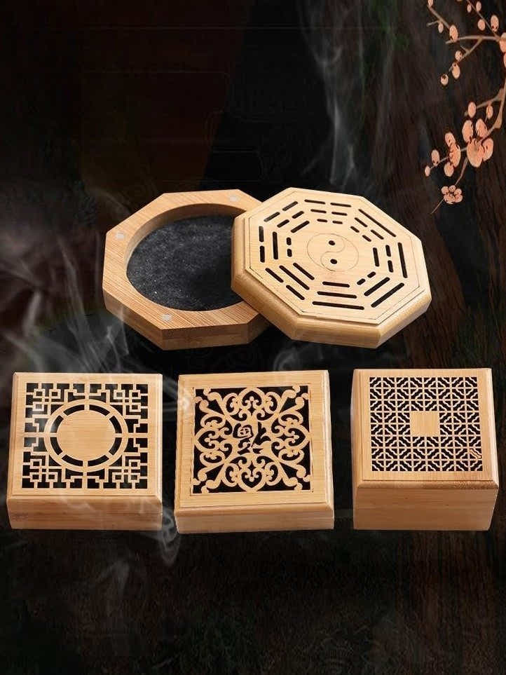Hand - Carved Bamboo Incense Box | Cultural Pattern Burner | Zen Meditation Decor - Yomkey