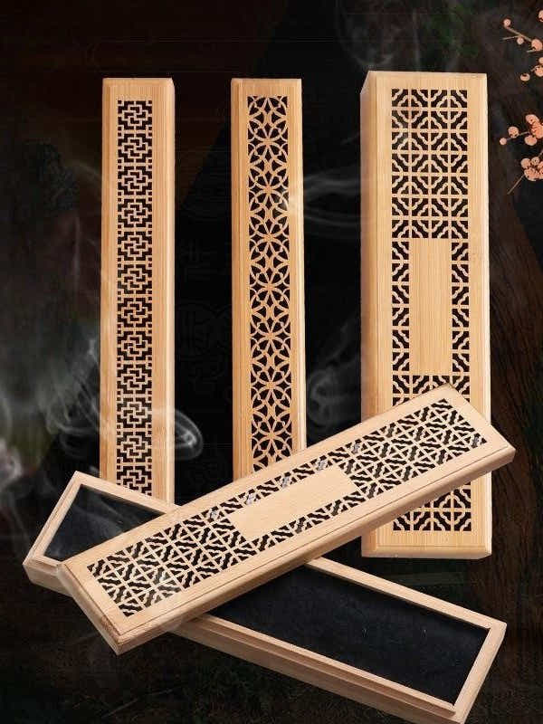 Hand - Carved Bamboo Incense Box | Cultural Pattern Burner | Zen Meditation Decor - Yomkey