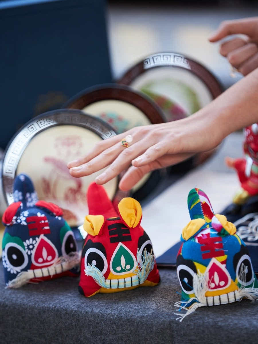 Hand - Sewn Upcycled Cloth Tiger Guardian Doll – Eco - Luxe Protection Talisman - Yomkey