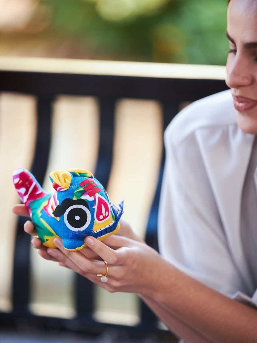 Hand - Sewn Upcycled Cloth Tiger Guardian Doll – Eco - Luxe Protection Talisman - Yomkey