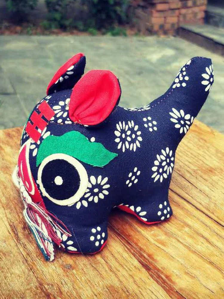 Hand - Sewn Upcycled Cloth Tiger Guardian Doll – Eco - Luxe Protection Talisman - Yomkey