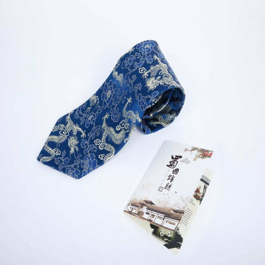 Imperial Loong Silk Brocade Tie - Elegance with a Roar of Tradition - Yomkey