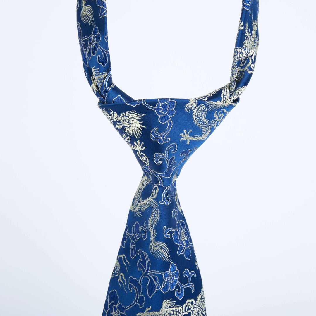Imperial Loong Silk Brocade Tie - Elegance with a Roar of Tradition - Yomkey