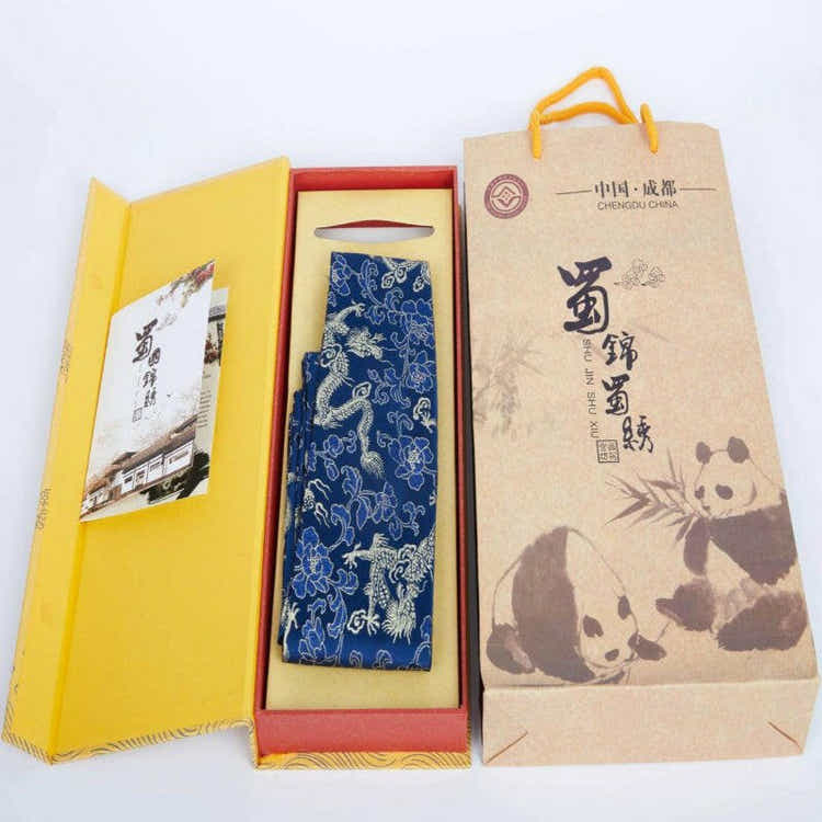 Imperial Loong Silk Brocade Tie - Elegance with a Roar of Tradition - Yomkey