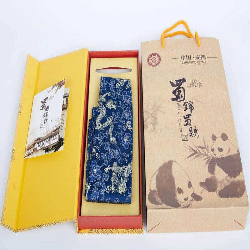 Imperial Loong Silk Brocade Tie - Elegance with a Roar of Tradition - Yomkey