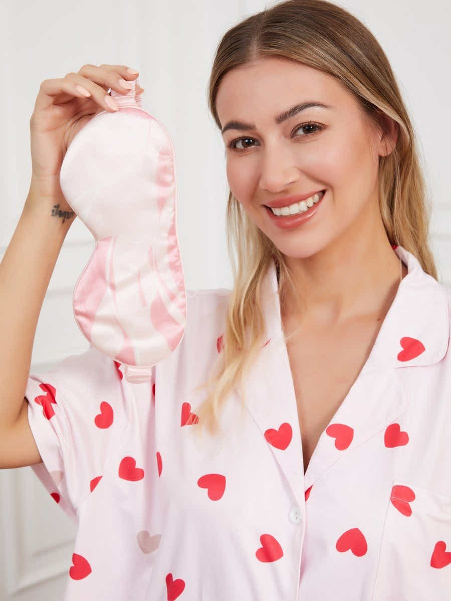 Light Pink Silk Eye Mask: Canyon Tranquility, 6A Breathable Comfort - Yomkey