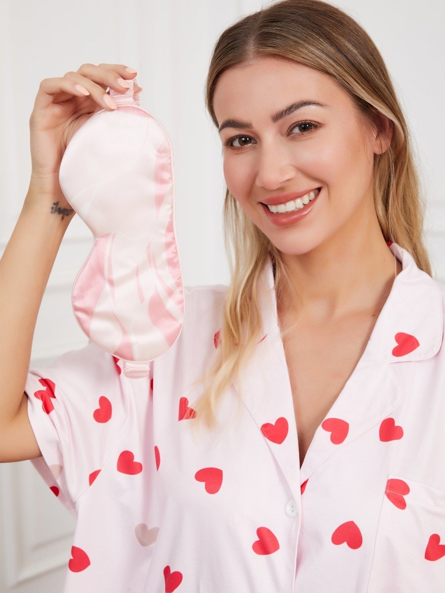 Light Pink Silk Eye Mask: Canyon Tranquility, 6A Breathable Comfort - Yomkey