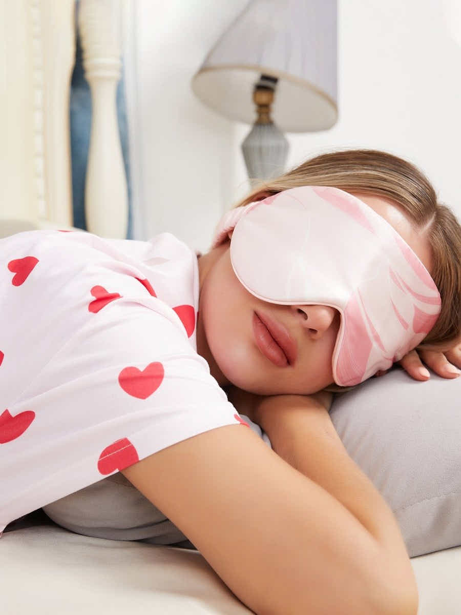 Light Pink Silk Eye Mask: Canyon Tranquility, 6A Breathable Comfort - Yomkey