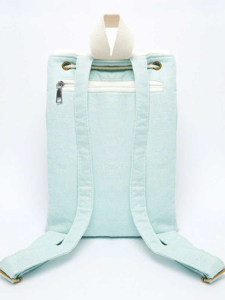 Morning Glory Embroidered Linen Backpack | Eco-Friendly - Yomkey
