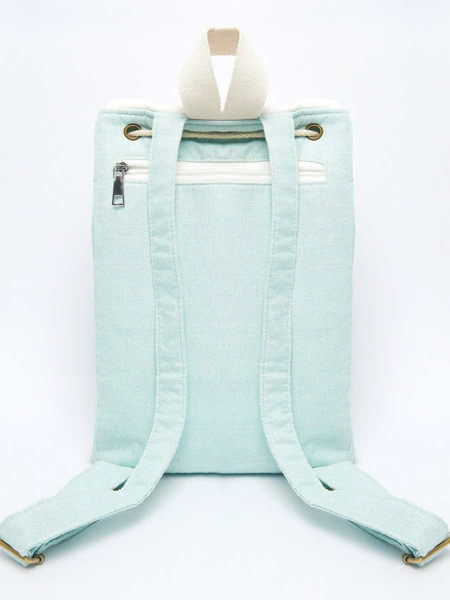 Morning Glory Embroidered Linen Backpack | Eco-Friendly - Yomkey