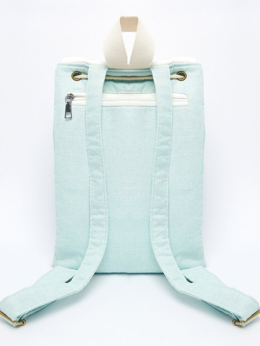 Morning Glory Embroidered Linen Backpack | Eco-Friendly - Yomkey
