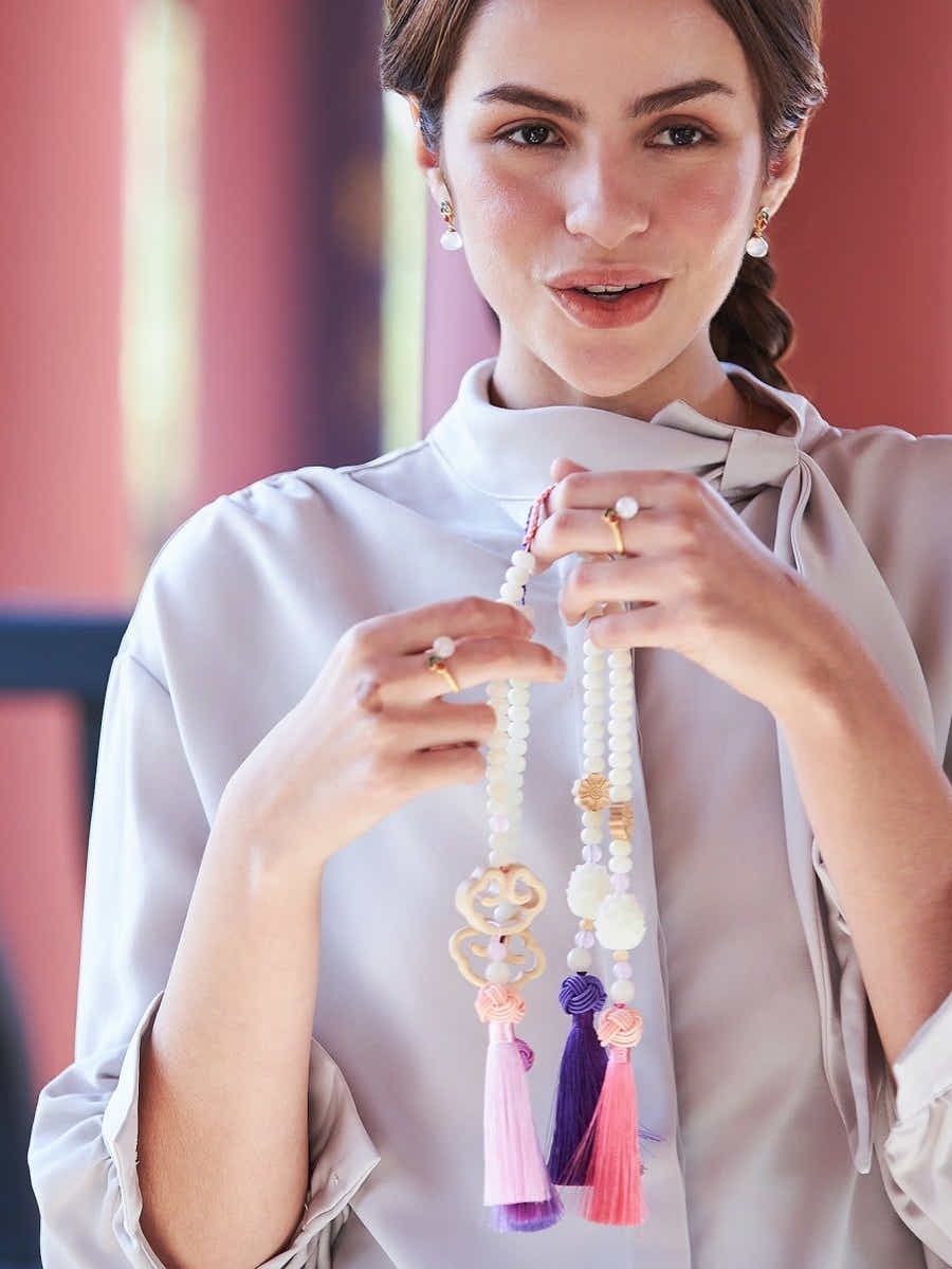 Natural Bodhi Seed & Lotus Ruyi Car Charm: Hand - Carved Peace Amulet - Yomkey