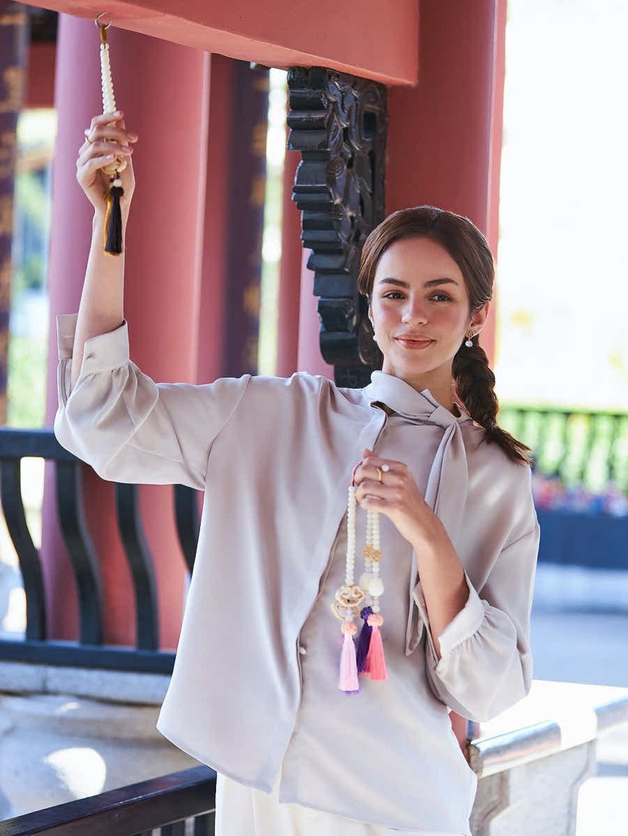 Natural Bodhi Seed & Lotus Ruyi Car Charm: Hand - Carved Peace Amulet - Yomkey