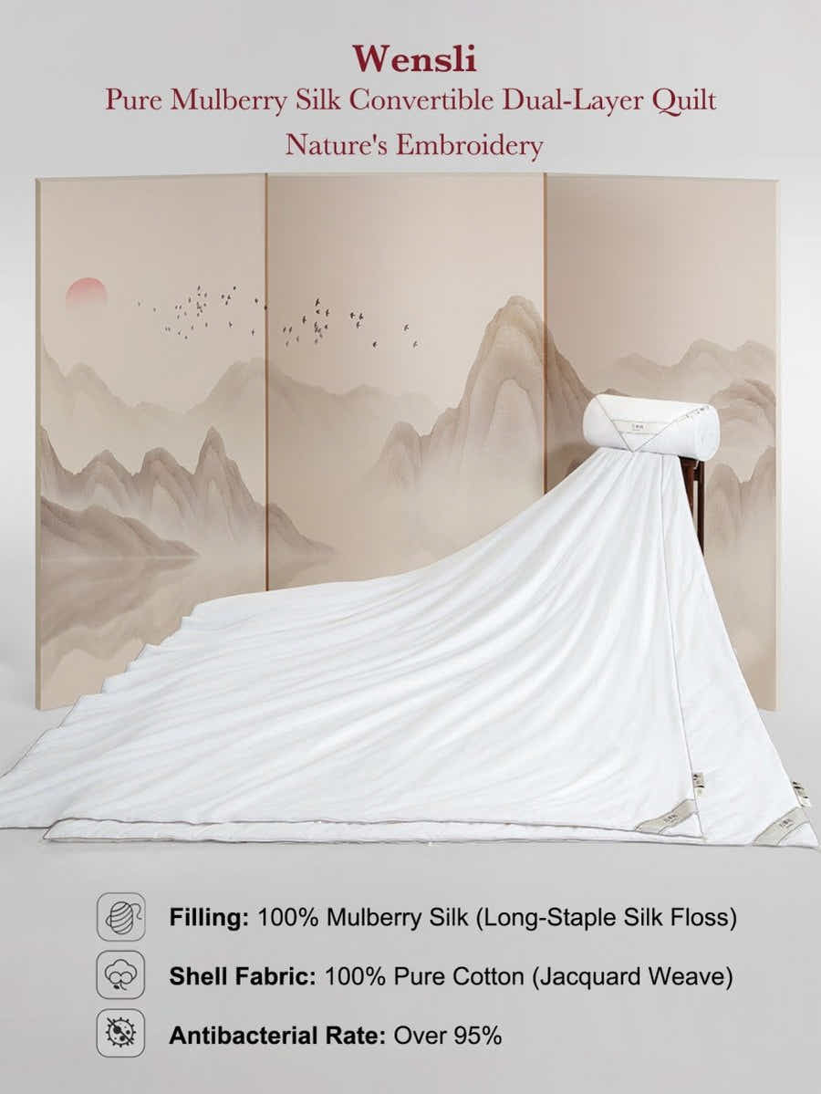 Natural Mulberry Silk Comforter: Breathable Luxury & Hypoallergenic Sleep - Yomkey