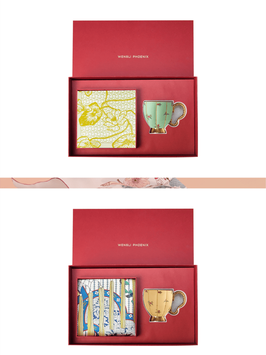 Oriental Opulence Gift Set: Breathable Silk & Porcelain National Art - Yomkey