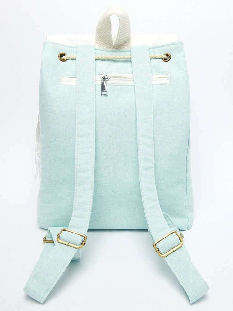 Pear Blossom Chinese Embroidered Linen Daypack | Eco-Friendly - Yomkey