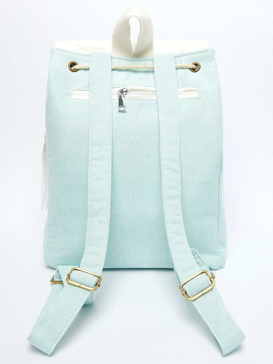 Pear Blossom Chinese Embroidered Linen Daypack | Eco-Friendly - Yomkey