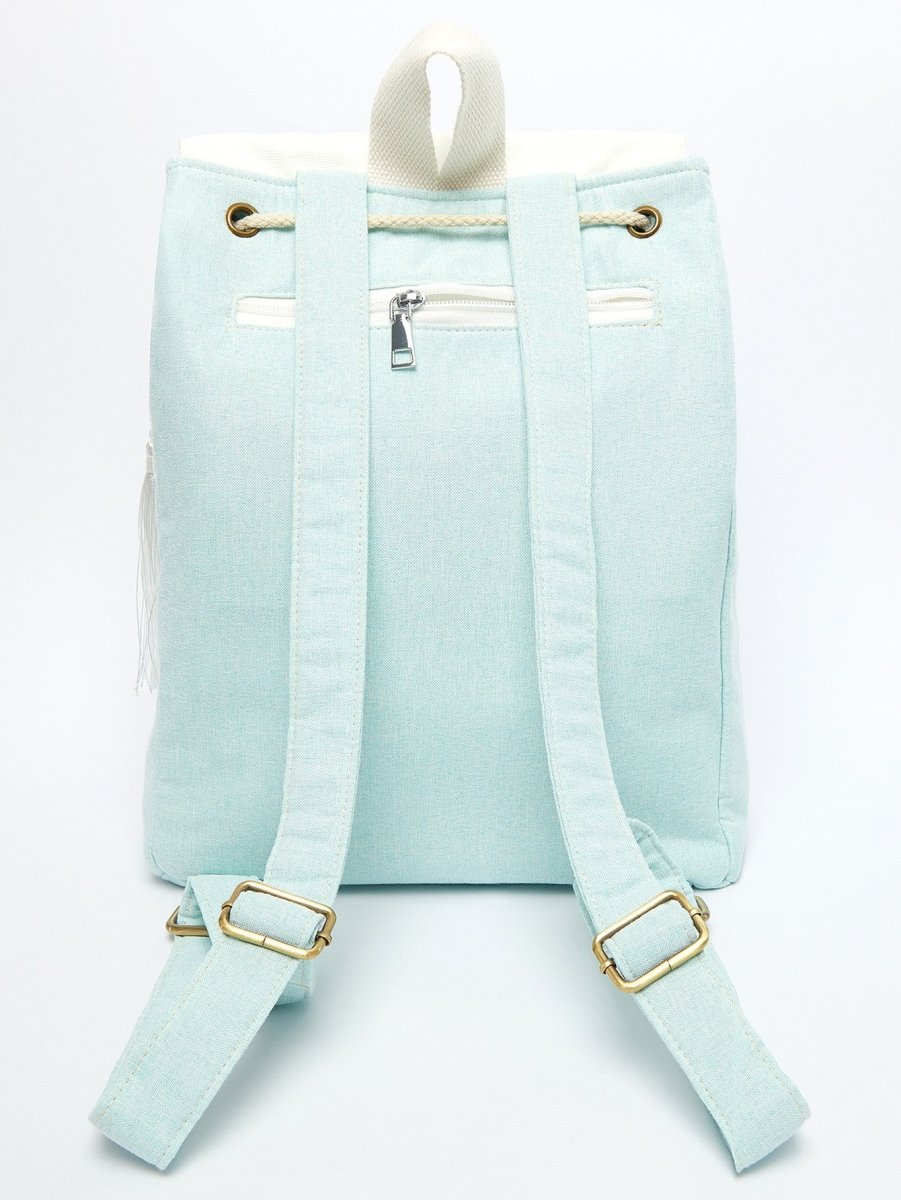 Pear Blossom Chinese Embroidered Linen Daypack | Eco-Friendly - Yomkey