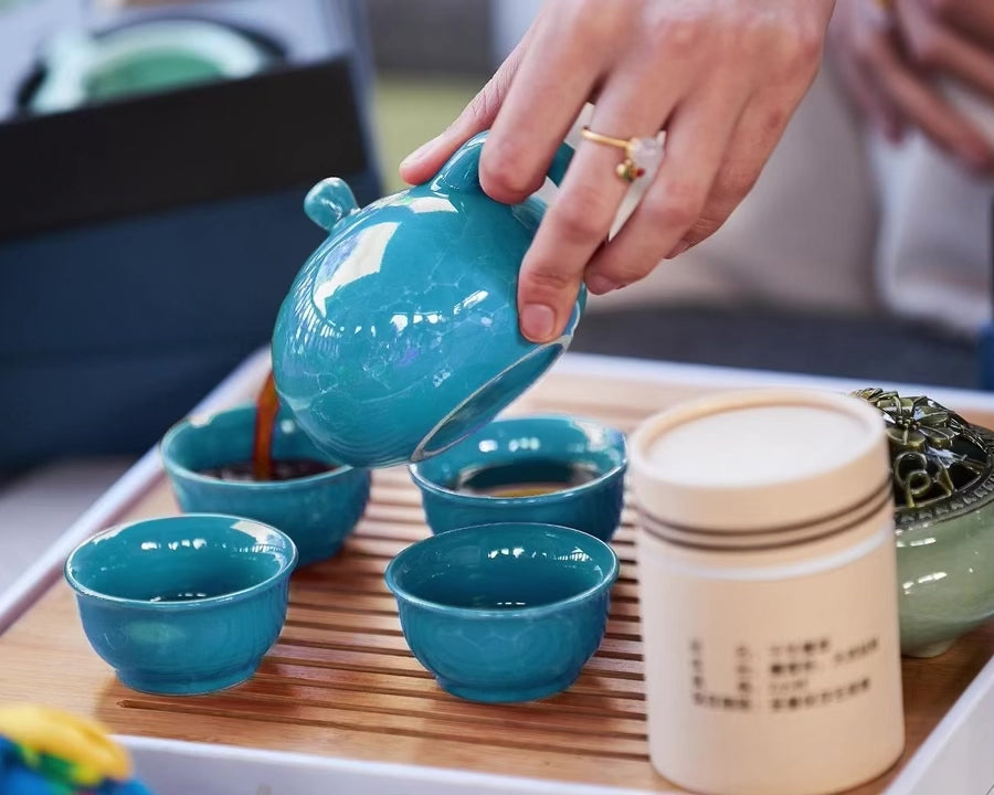 Dehua Artisan Service à thé portable en céramique – Savourez l'élégance partout