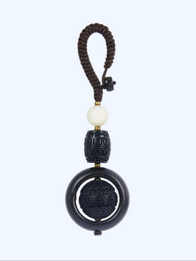 Sandalwood Fortune Bead Pendant - Spiritual Blessings & Natural Elegance - Yomkey