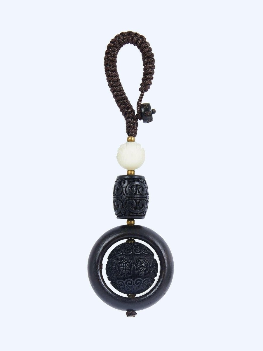 Sandalwood Fortune Bead Pendant - Spiritual Blessings & Natural Elegance - Yomkey