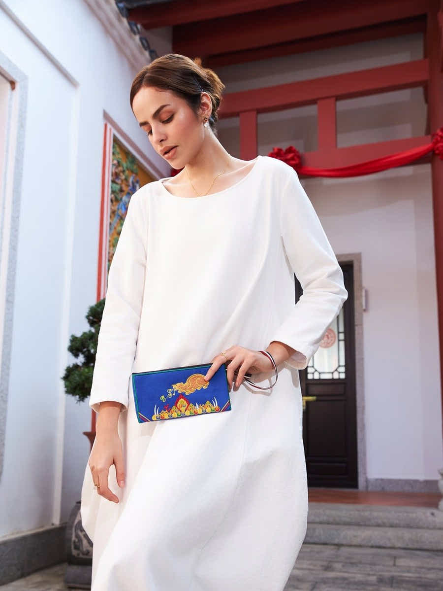 The Jewel - Spitting Mongoose: Tibetan - Style Linen Pouch for Wealth & Luck - Yomkey