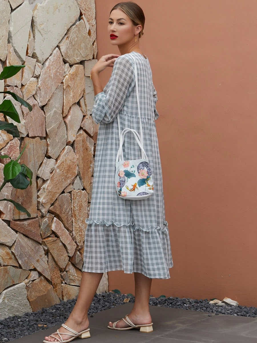 The Lotus Gatherers - Chinese Hanfu Bag for Daily Elegance & Durability - Yomkey