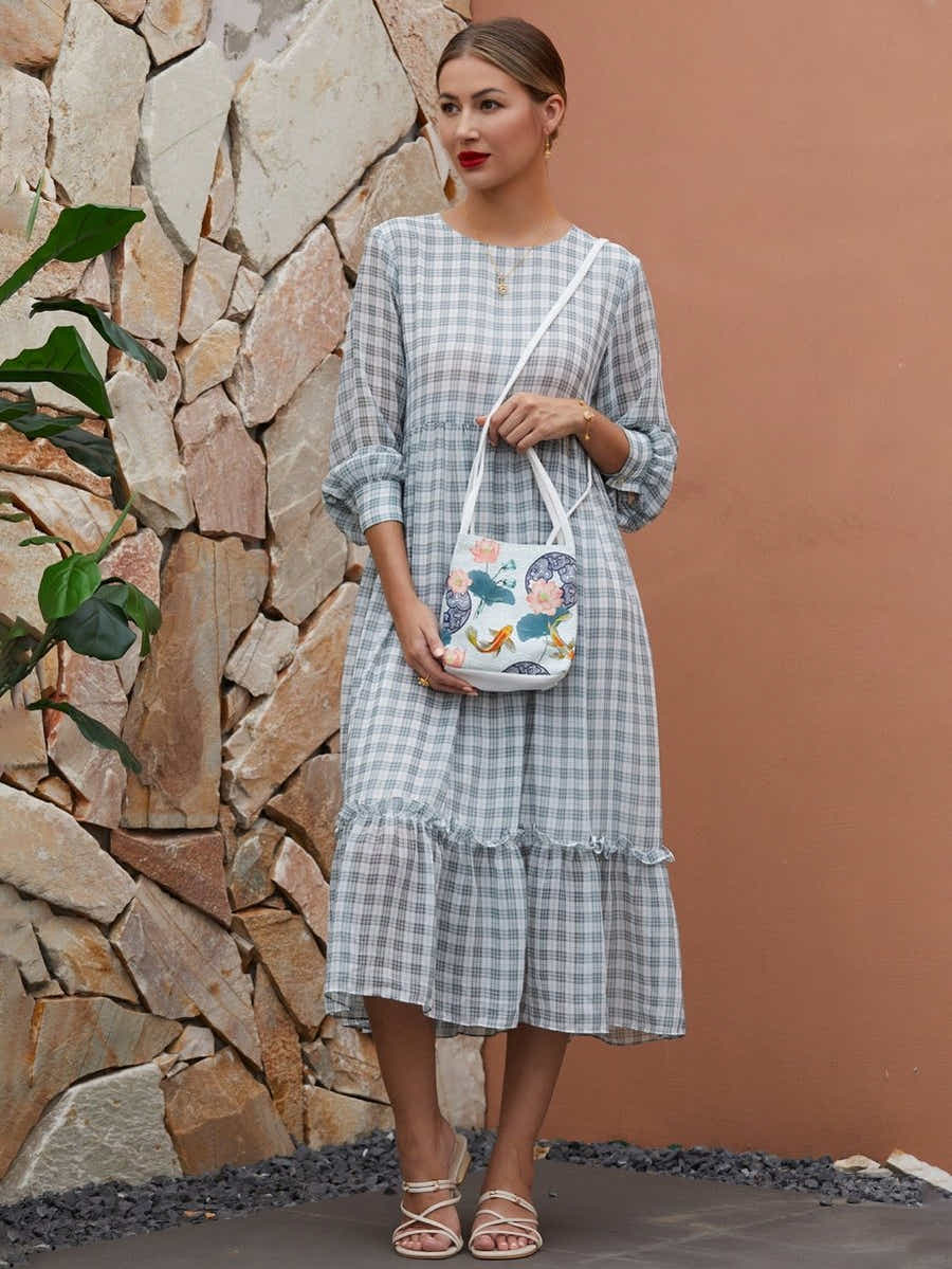 The Lotus Gatherers - Chinese Hanfu Bag for Daily Elegance & Durability - Yomkey