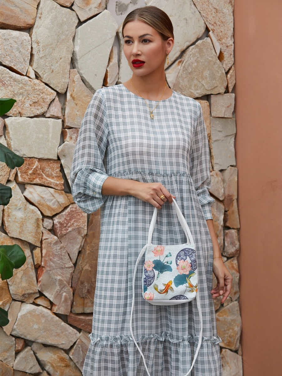 The Lotus Gatherers - Chinese Hanfu Bag for Daily Elegance & Durability - Yomkey