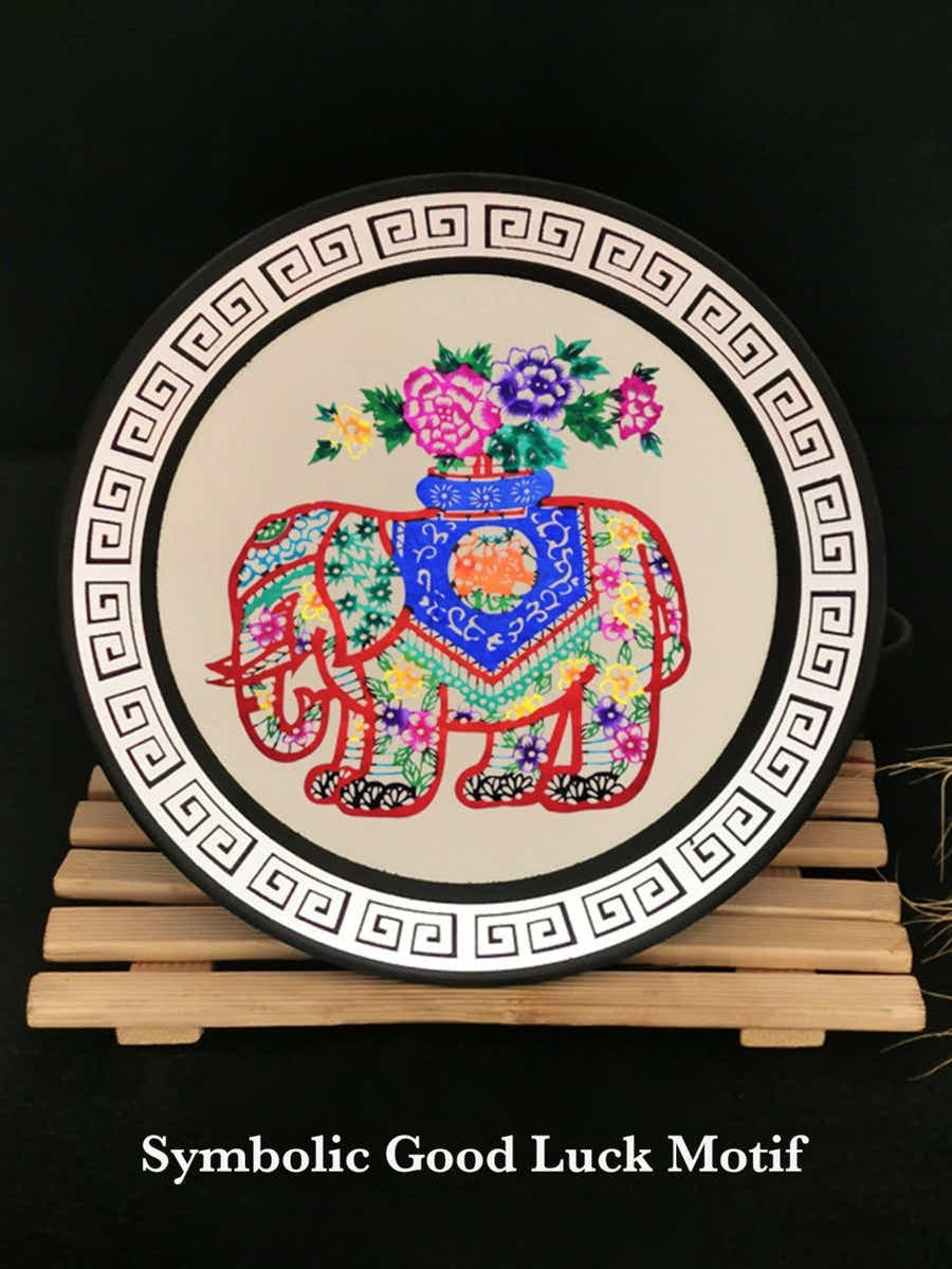 Walnut Frame Art: UNESCO Paper - Cutting Folk Art & Eco Luxury Gift - Yomkey
