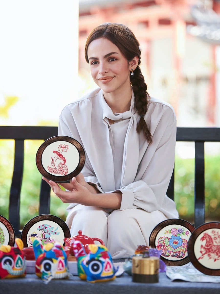 Walnut Frame Art: UNESCO Paper - Cutting Folk Art & Eco Luxury Gift - Yomkey