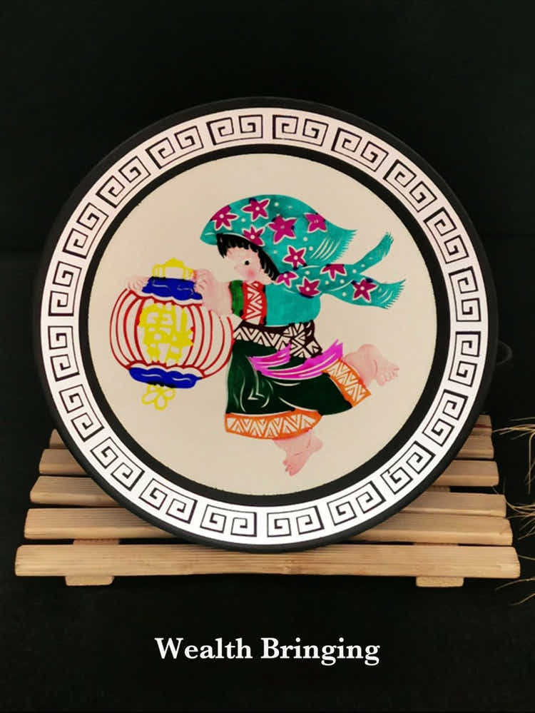 Walnut Frame Art: UNESCO Paper - Cutting Folk Art & Eco Luxury Gift - Yomkey