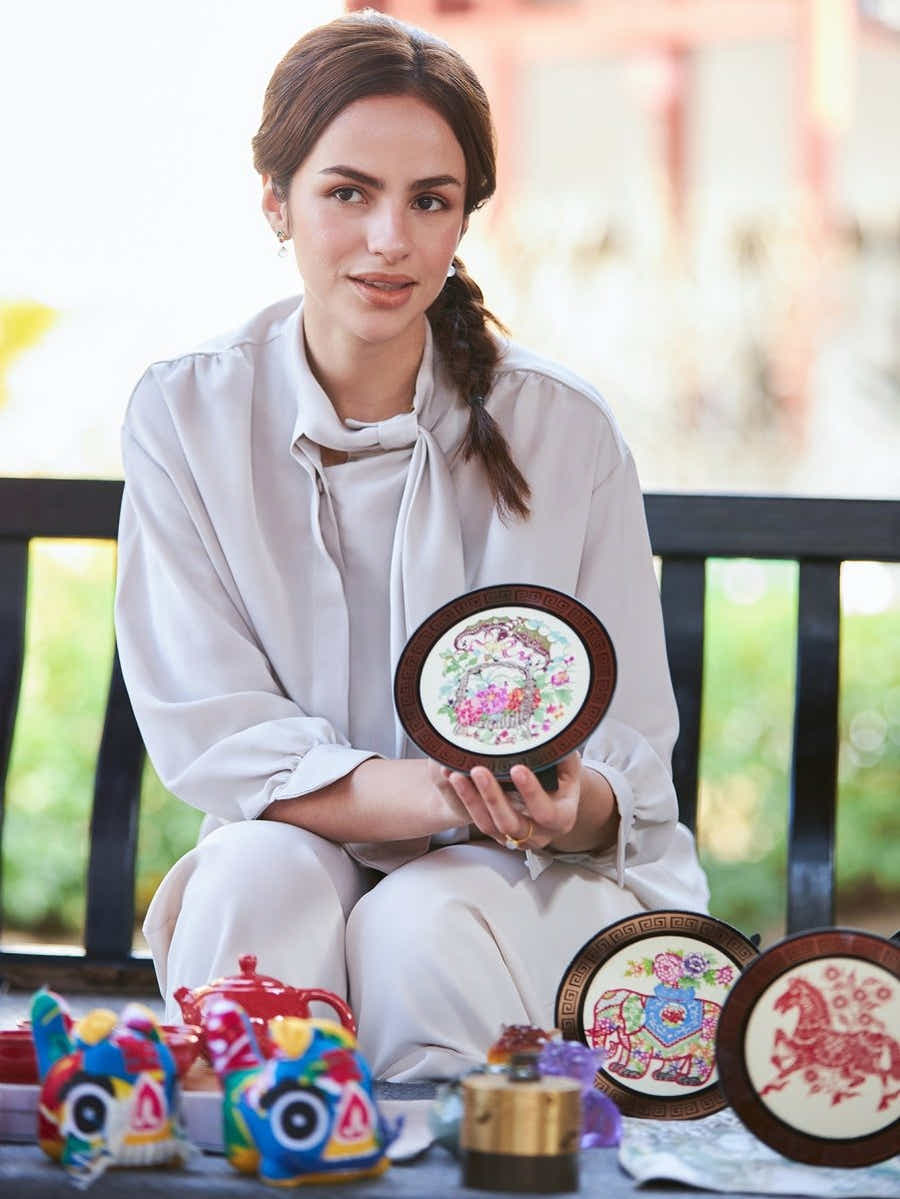 Walnut Frame Art: UNESCO Paper - Cutting Folk Art & Eco Luxury Gift - Yomkey