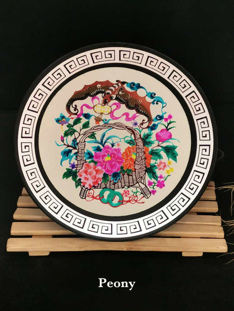 Walnut Frame Art: UNESCO Paper - Cutting Folk Art & Eco Luxury Gift - Yomkey