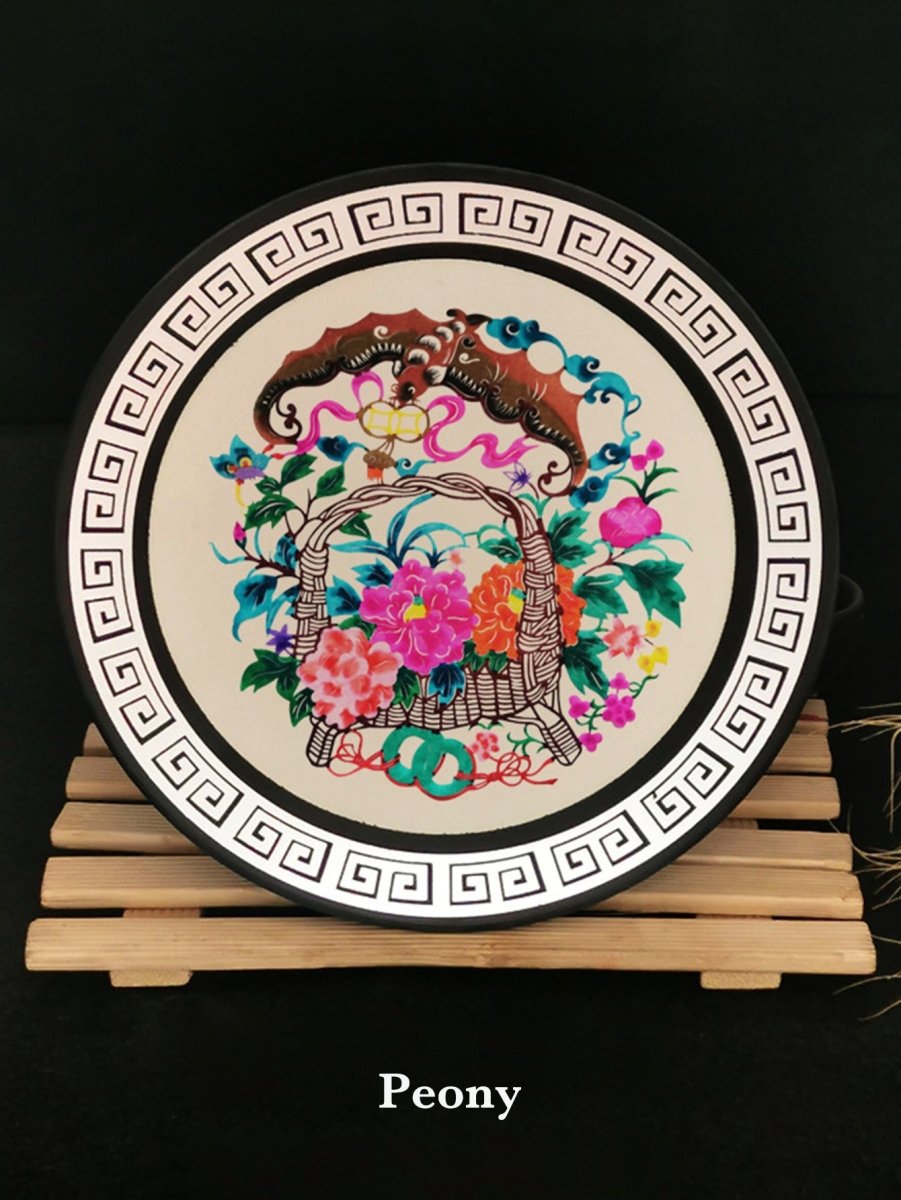 Walnut Frame Art: UNESCO Paper - Cutting Folk Art & Eco Luxury Gift - Yomkey