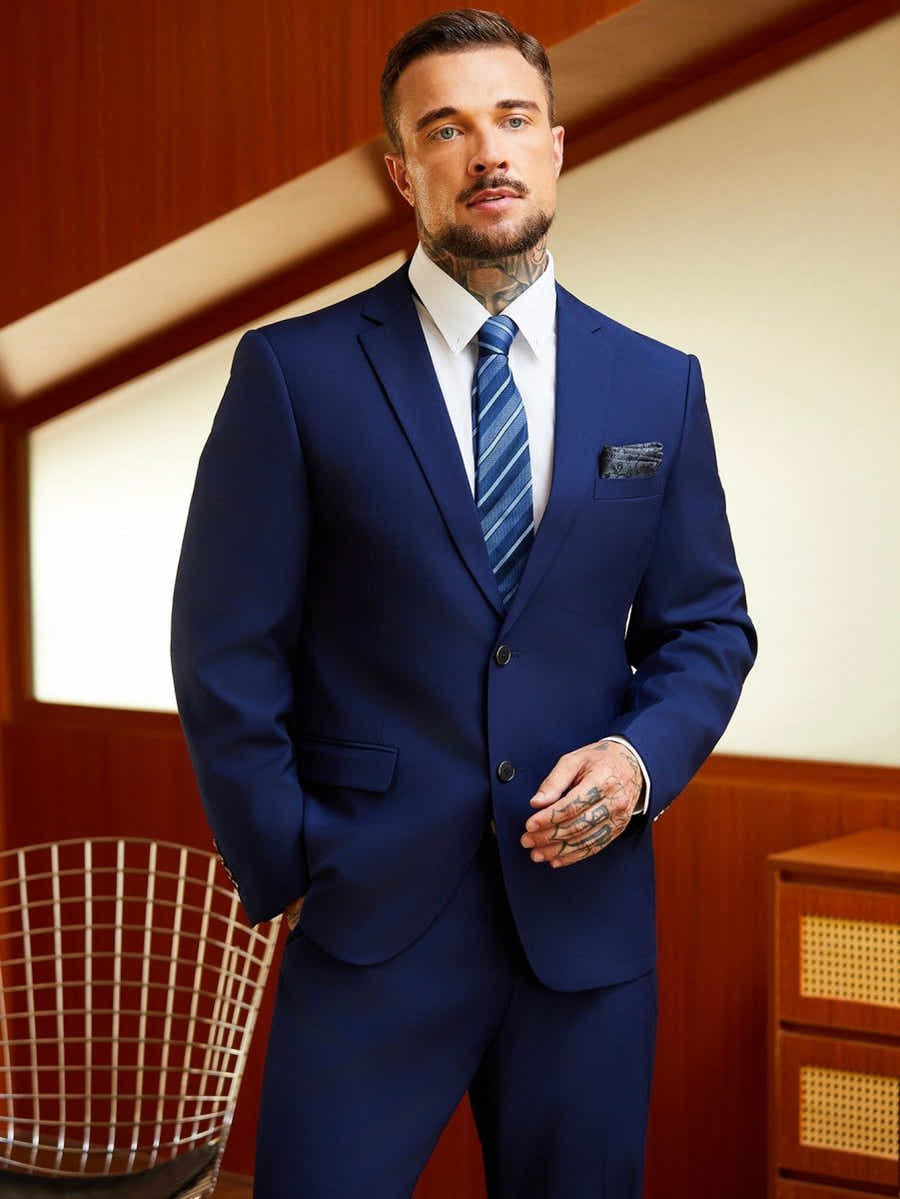 Wensli Lulutong Striped Silk Tie | Navy Yarn - Dyed Jacquard | Executive Neckwear - Yomkey