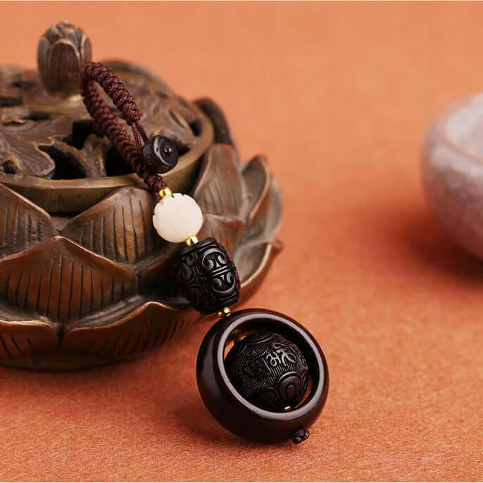 Sandalwood Fortune Bead Pendant - Spiritual Blessings & Natural Elegance