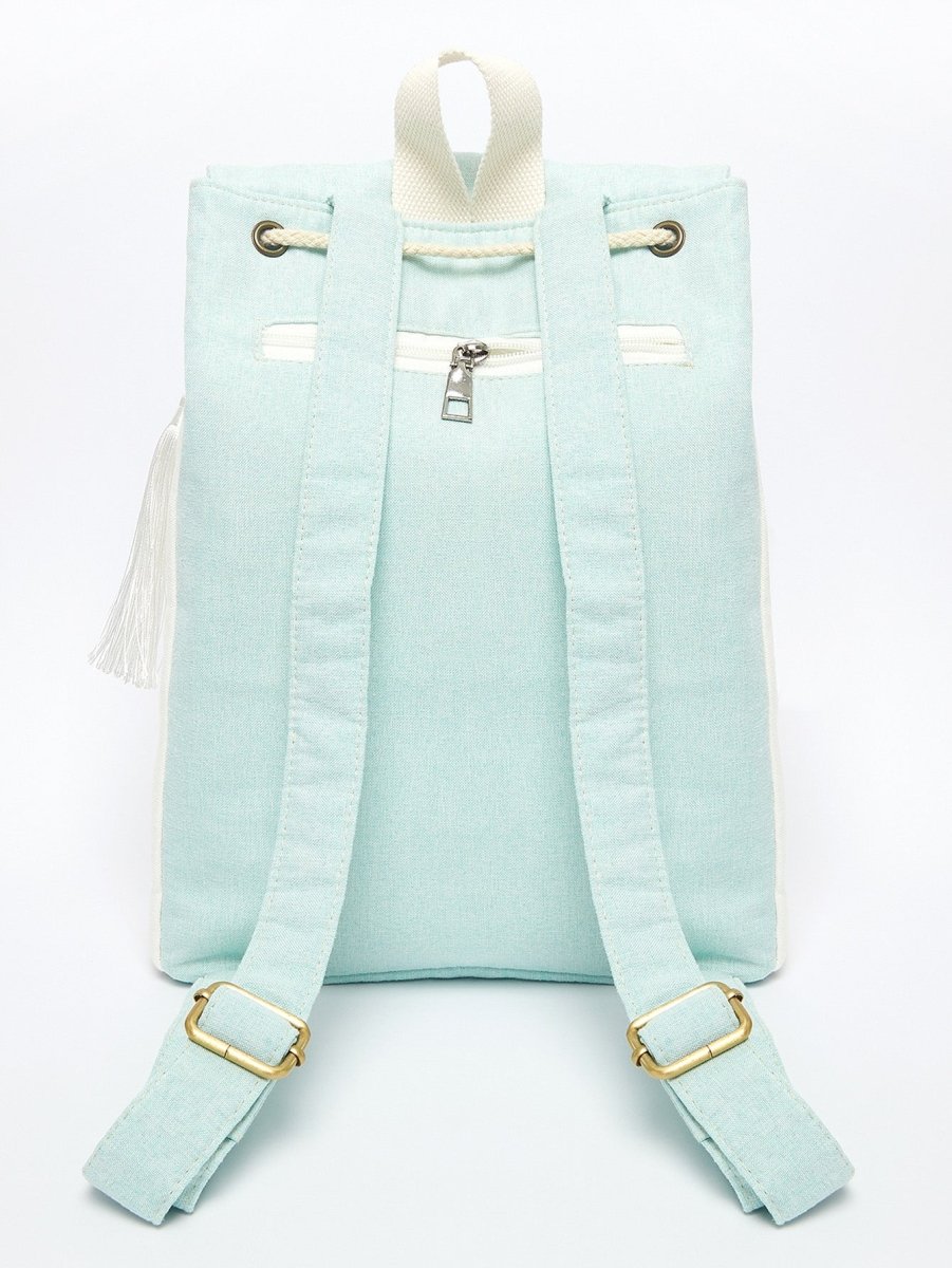 Yomkey Elegant Orchid Embroidered Linen Daypack | Eco-Friendly Backpack - Yomkey