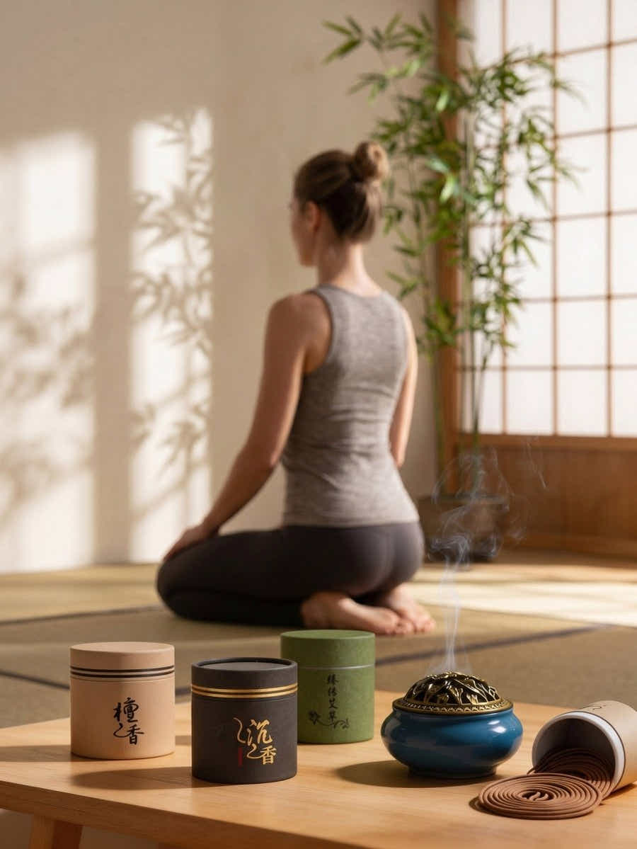 Yomkey Natural Chinese Coil Incense - 7 Scents Zen Meditation Aromatherapy Set - Yomkey