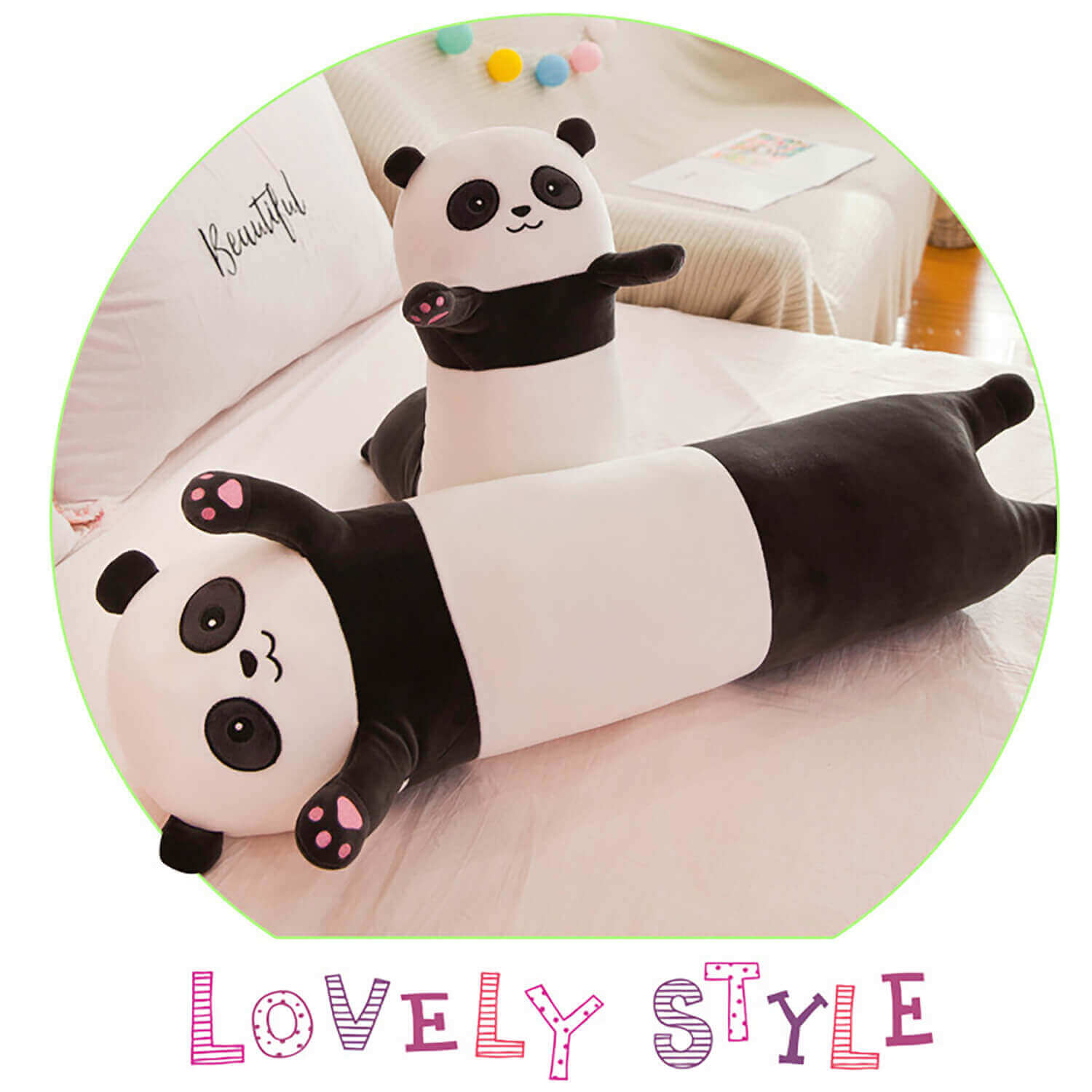 Plush PP Cotton Long Panda Pillow - The Perfect Gift for Panda Lovers