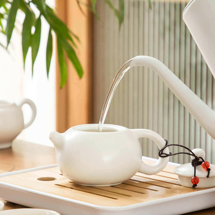 Portable Dehua Ceramic Tea Set - Elegance on the Go