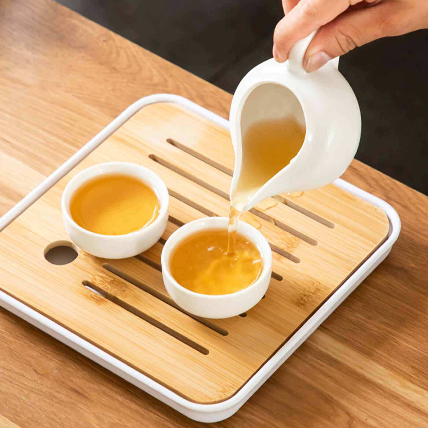 Portable Dehua Ceramic Tea Set - Elegance on the Go