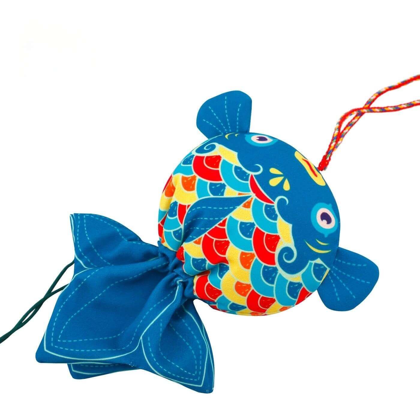 Handcrafted Koi Fish Sachet with colorful scales symbolizes prosperity and offers health benefits with medicinal herbal filling