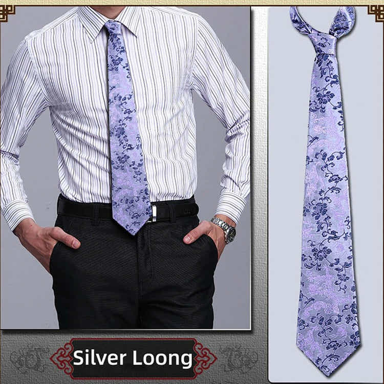 Imperial Loong Silk Brocade Tie - Elegance with a Roar of Tradition - Yomkey