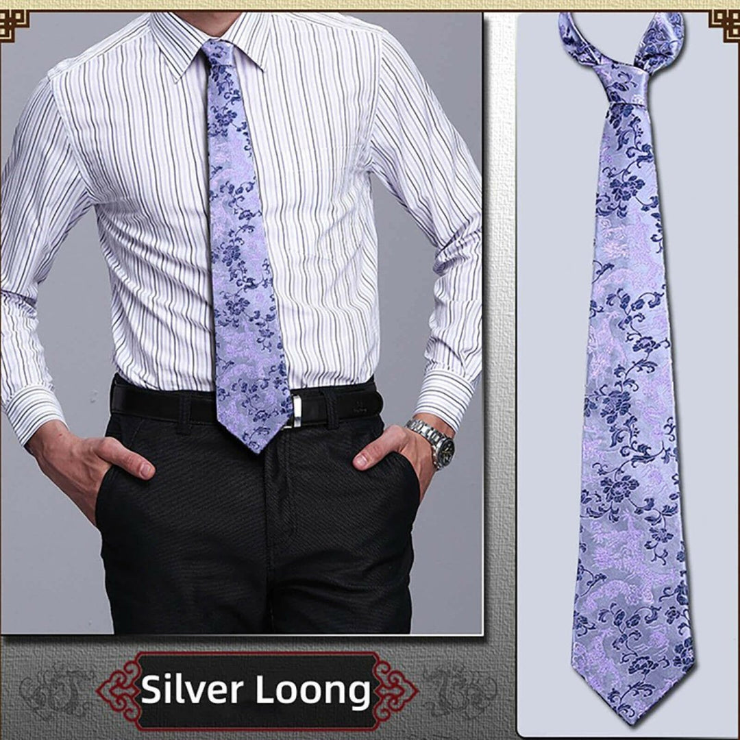 Imperial Loong Silk Brocade Tie - Elegance with a Roar of Tradition - Yomkey