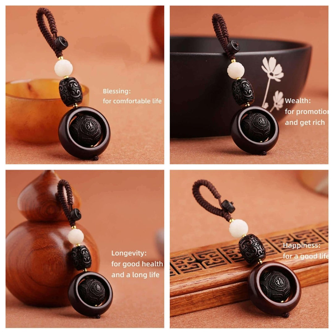 Sandalwood Fortune Bead Pendant - Spiritual Blessings & Natural Elegance - Yomkey